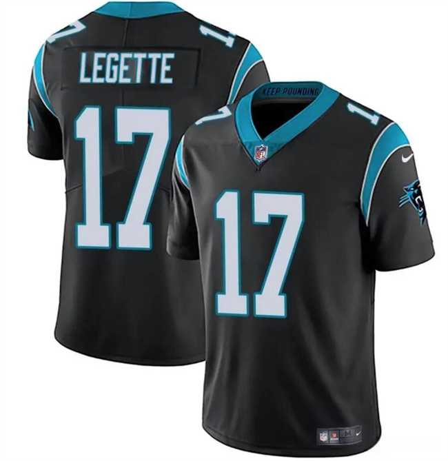 Men & Women & Youth Carolina Panthers #17 Xavier Legette Black 2024 Draft Vapor Limited Stitched Jersey